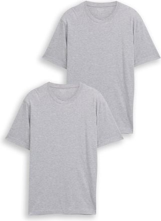 Tom Tailor T-Shirt TOM TAILOR, Herren, Gr. XXL, light stone grau melange, Single Jersey, Obermaterial: 60% Baumwolle, 40% Polyester, meliert, regular fit taillen