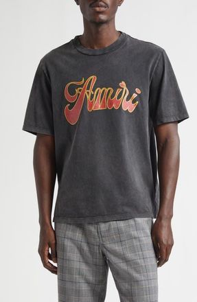 Amiri Groovy Glitter Logo Graphic T-Shirt in Black at Nordstrom, Size Xxx-Large