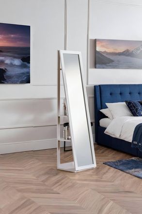 Julian Bowen Fresco Storage Mirror with Shelving in White