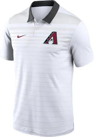 Nike Arizona Diamondbacks Striped Vapor Nike Mens Dri-FIT MLB Polo in White | 00HT064NDQS-B1N
