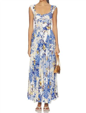Free People Sasha Maxi Dress In Porcelain Combo