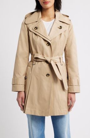 London Fog Single Breasted Trench Coat in Stone at Nordstrom, Size Xx-Large