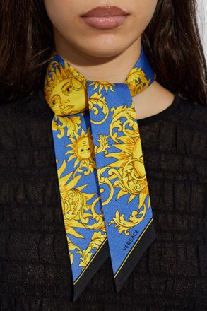 Versace Silk Scarf, Unisex, Blue