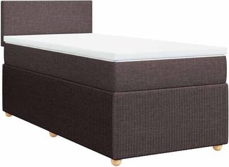 vidaXL Cama Box Spring Con Colch&oacute;n Tela Marr&oacute;n Oscuro 90x200 Cm Vidaxl
