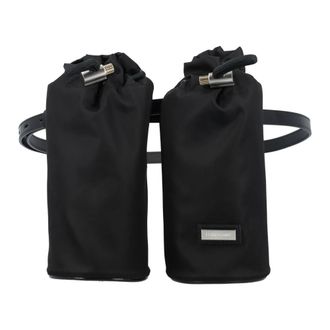 Ferragamo Zwarte Ss 23 Dubbele Heuptas Zwart - Heren - Heuptassen - Zwart - ONE Size - Leer - Tassen