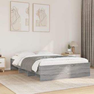 Berkfield Home Bed Frame without Mattress Grey Sonoma 140x200 cm Engineered Wood
