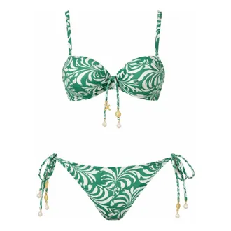 Twinset Bikinis, female, Green, Size: L Graphic Print Push-up Bikini Set
