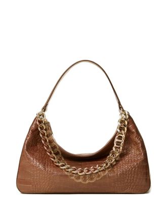 Twin-Set Liliane crocodile-effect chain shoulder bag - women - Cotton/Polyester/Calf Leather - One Size - Brown