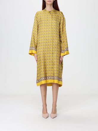 Max Mara S Max Mara Abito chemisier midi in seta con stampa grafica e collo alla coreana
