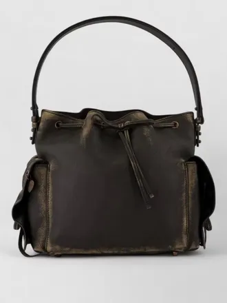 Acne Studios multipocket leather bucket crossbody bag