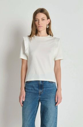 Nation Ltd Thea Sleeve Inset Top In Procelain