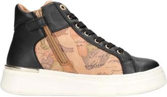 Alviero Martini 1A Classe Zwarte Sneakers met Kaartprint - Dames - Sneakers - Zwart - 37 EU - Schoenen