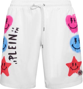 Philipp Plein Swim Boxer Smile - Heren - Strandmode - Wit - 2XL - Polyester - Badmode
