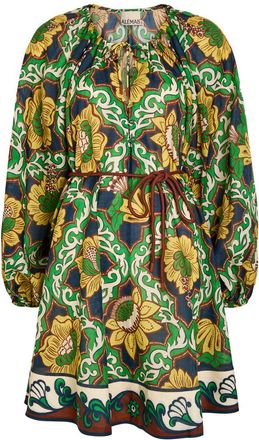 Alemais Alemais Liana Belted Printed Ramie Mini Dress - Multicoloured - 14 (UK14 / L)