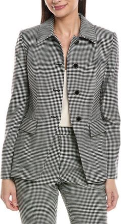 Elie Tahari Collared Fitted Wool-Blend Blazer