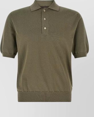 Zanone knit shirt polo collar ribbed cuffs hem