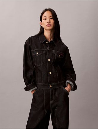 Calvin Klein Jeans Calvin Klein Womens Lunar New Year Denim Trucker Jacket - Blue - XL