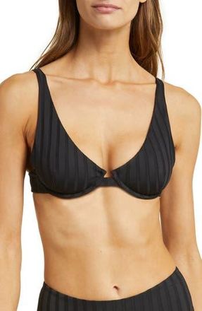 Vitamin A Rossi Underwire Bikini Top in Black Super Rib at Nordstrom Rack, Size X-Small