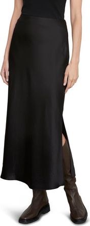 Vince Side Slit Matte Satin Slip Skirt in 001Blk-Black at Nordstrom, Size X-Small