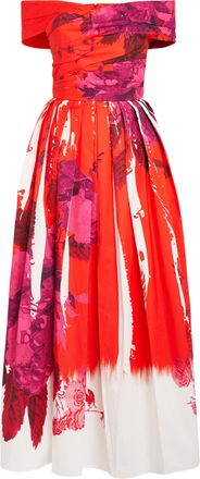 Erdem Off-shoulder Cotton Faille Maxi Dress Size S