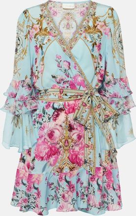 Camilla Embellished floral silk crepe wrap dress