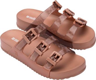 Melissa Cozy Stripes Platform Slide Sandal in Transparent Brown at Nordstrom, Size 10