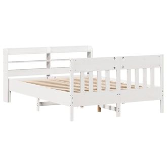 Berkfield Home Decorative Bed Frame without Mattress White 160x200 cm Solid Wood Pine