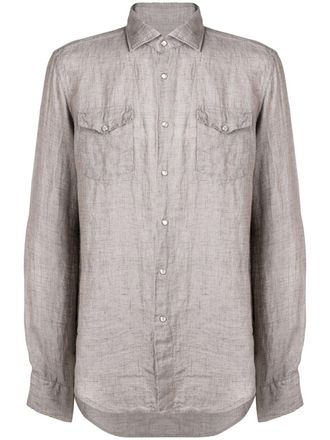 Dell'Oglio Camicia con doppia tasca - Grigio
