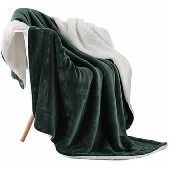 OEM Manta De Lana De Cordero De Doble Cara, De Microfibra Ultrasuave Y Esponjosa, Ideal Para Cama O Sof&aacute; (152 Cm X 203 Cm, Verde Oliva)