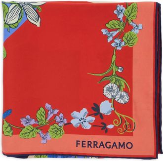 Ferragamo Sciarpa a fiori - Rosso