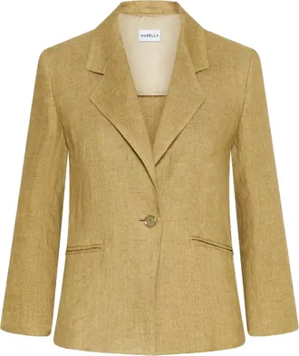 Marella Black Mllcardato Tailored Linen Blazer