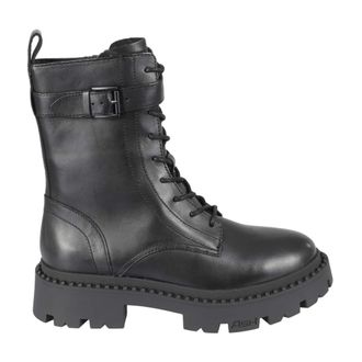 Ash Gena Leren Combat Boots - Dames - Veterlaarzen - Zwart - 40 EU - Leer - Schoenen