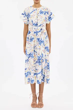 Ulla Johnson Sabi Printed Belted Dress In Prism