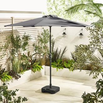 Furniturebox Vertical Garden Parasol & Base Set in Grey