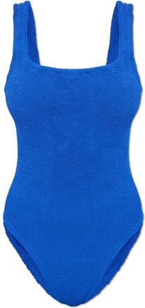 Hunza G Badmode, Dames, Blauw, ONE Size, Square Neck Swim