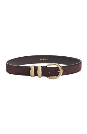 Sandro Suede leather belt in Brown at Nordstrom, Size Medium