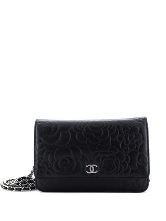 Chanel Wallet on Chain Camellia Lambskin crossbody bag - Nero
