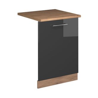 Vicco Panel Frontal Del Lavavajillas Fame-line, Antracita Alto Brillo, 60 Cm, Et Roble Vicco