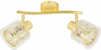 Reality Plafoniera Glamour Oro A Barra Doppia, 2xe14 Elmo Reality