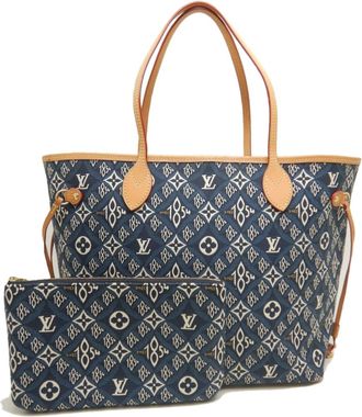 Louis Vuitton Blue Monogram Monogram Cotton Canvas Leather Tote Bag (Pre-Owned)