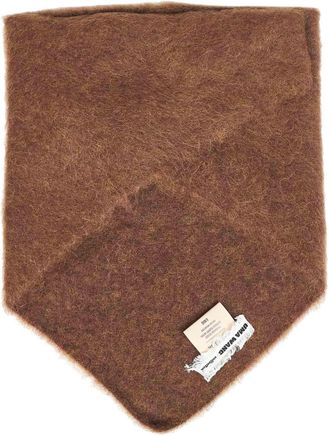 Uma Wang Womens Scarf Triangular Alpaca-Blend Brown Scarfs