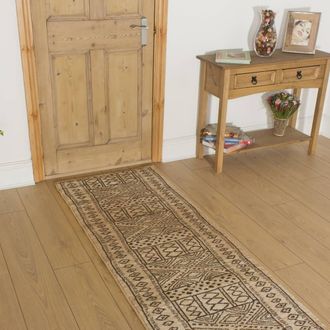 Runrug Hallway Carpet Runner Rug - Soft & Comfy, 9mm - Afrikans in Light Beige | Size: 100 cm x 270 cm