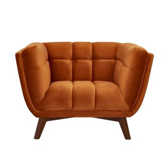 Rendez-Vous D&eacute;co Sill&oacute;n de terciopelo naranja c&uacute;rcuma