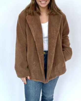 Kut from the Kloth Fuzzy Latte Jacket In Brown