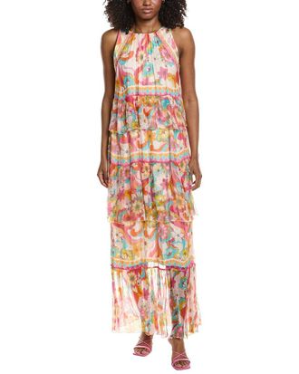 Johnny Was Karina Tiered Silk Maxi Dress