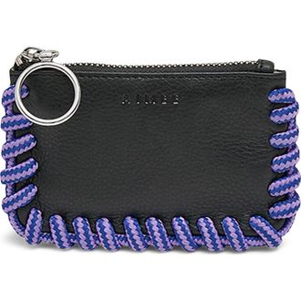 Aim&eacute;e Cord Trim Zip Pouch in Black (Purple) at Nordstrom