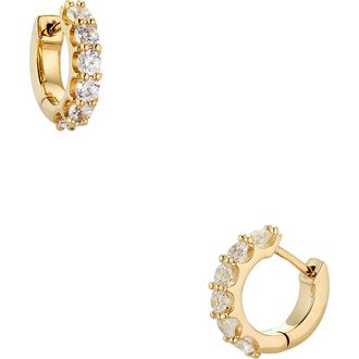 Nadri Perfect Cubic Zirconia Huggie Hoop Earrings in Gold at Nordstrom