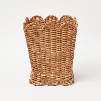 Mrs. Alice Scalloped Rattan Waste Paper Bin in Natural at Nordstrom