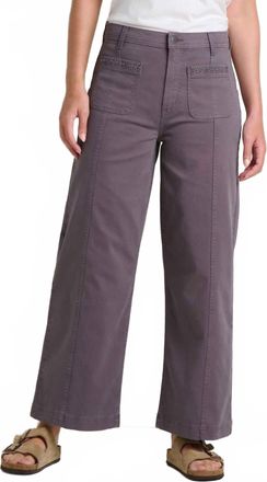 Toad & Co Linden Wide Leg Pants In Ash Embroidery