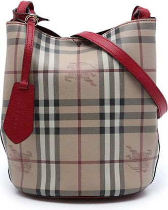 Burberry Pre-owned Burberry Haymarket Check Coated Canvas Lorne Bucket Bag Ladies BPF8PO9MZAE5JZWW